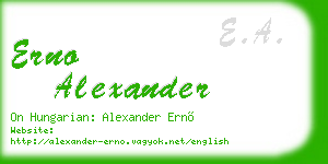 erno alexander business card